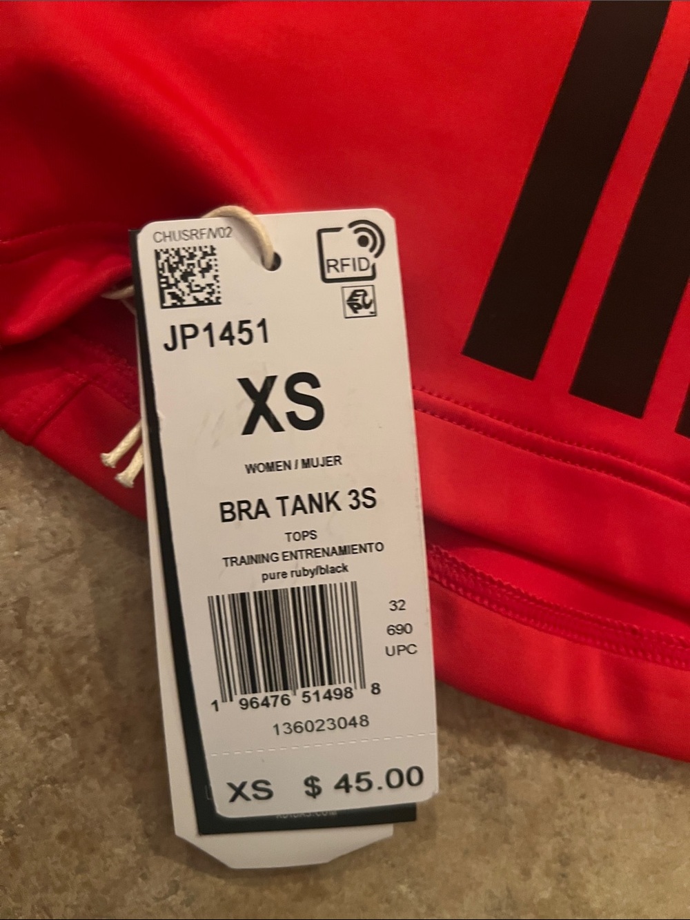 adidas Red Racerback Performance Tank Top - Picture 5 of 6